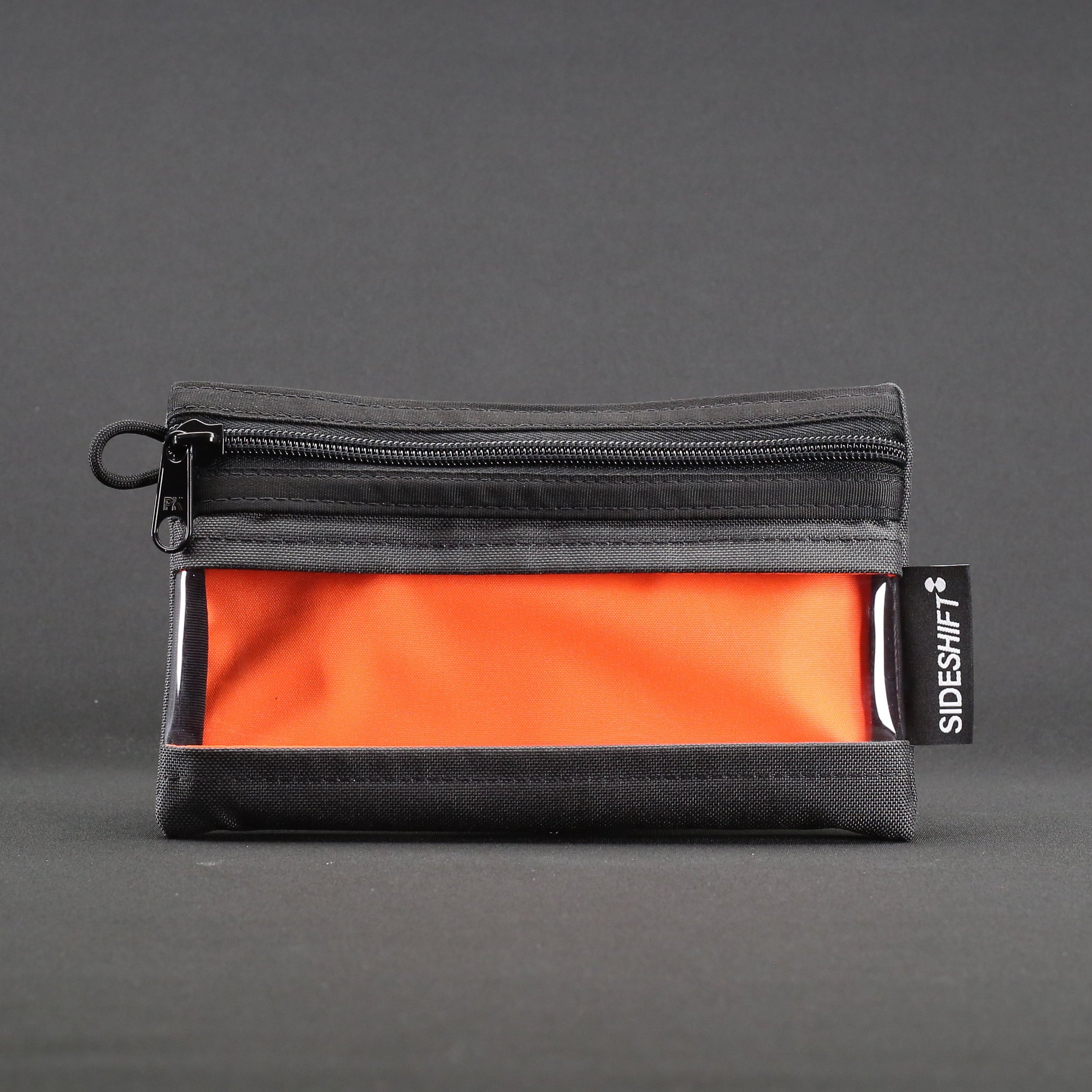 Clear Zip Pouch - Grey x Fluro Orange