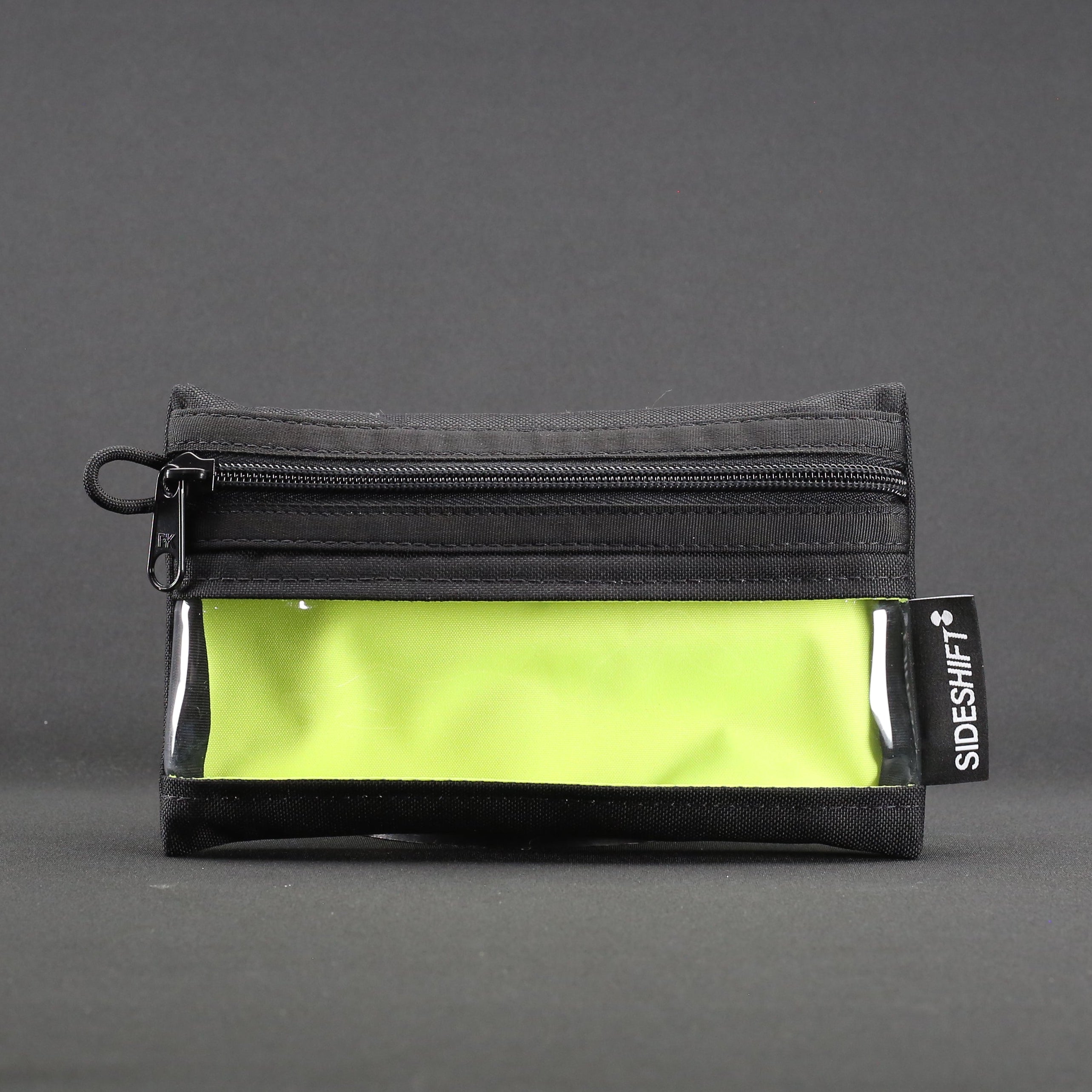 Clear Zip Pouch - Black x Fluro Yellow
