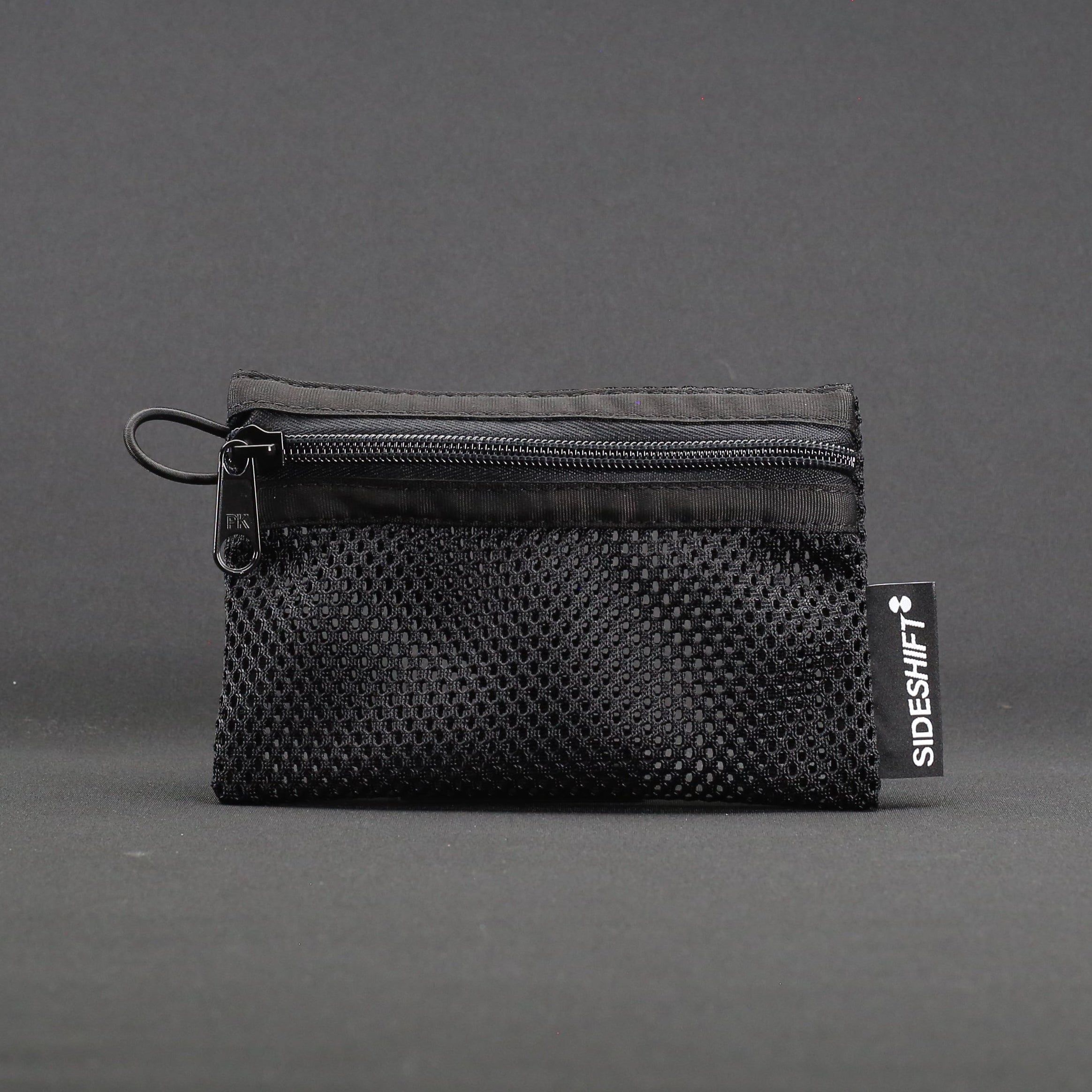 Mesh Zip Pouch in Jet Black