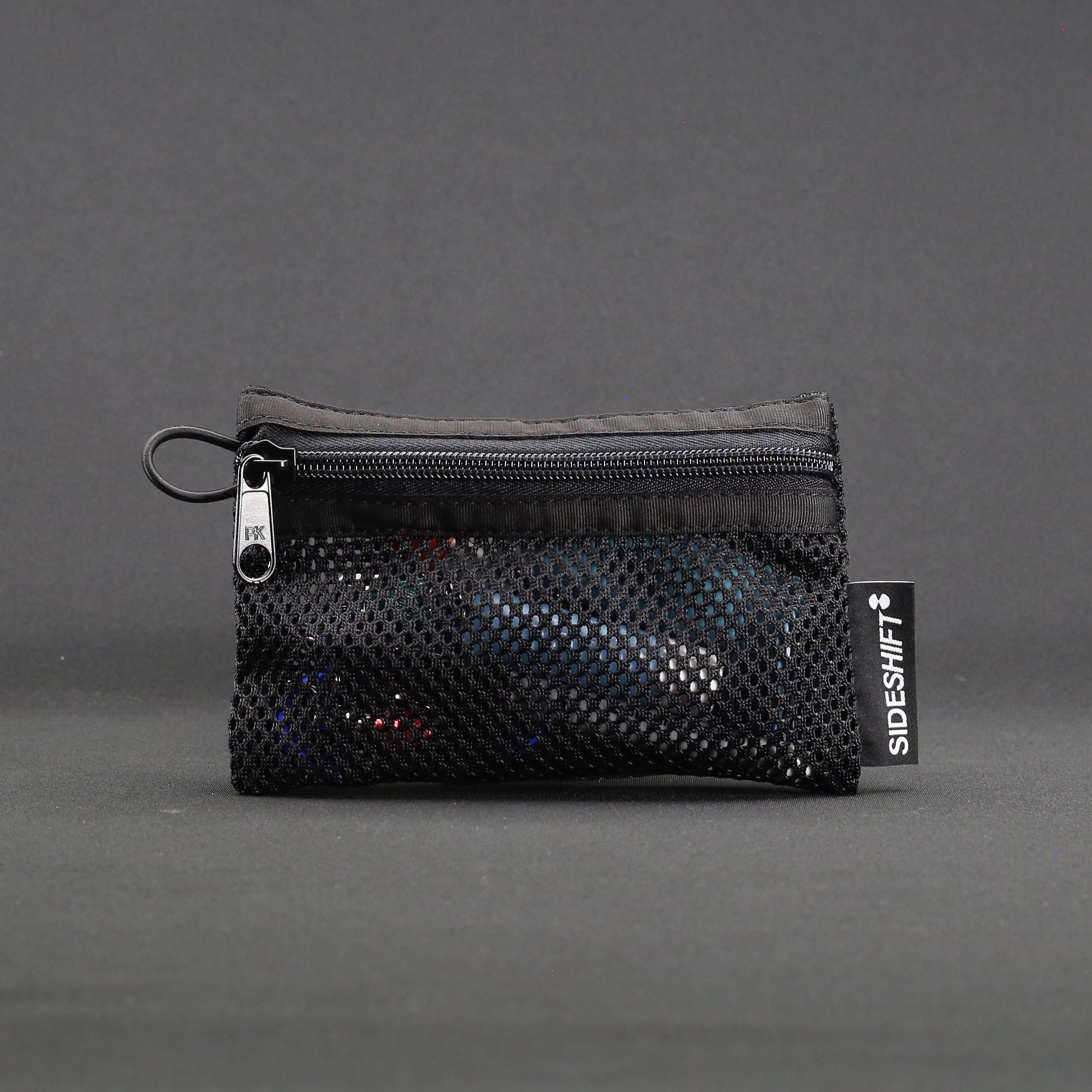 Mesh Zip Pouch in Jet Black