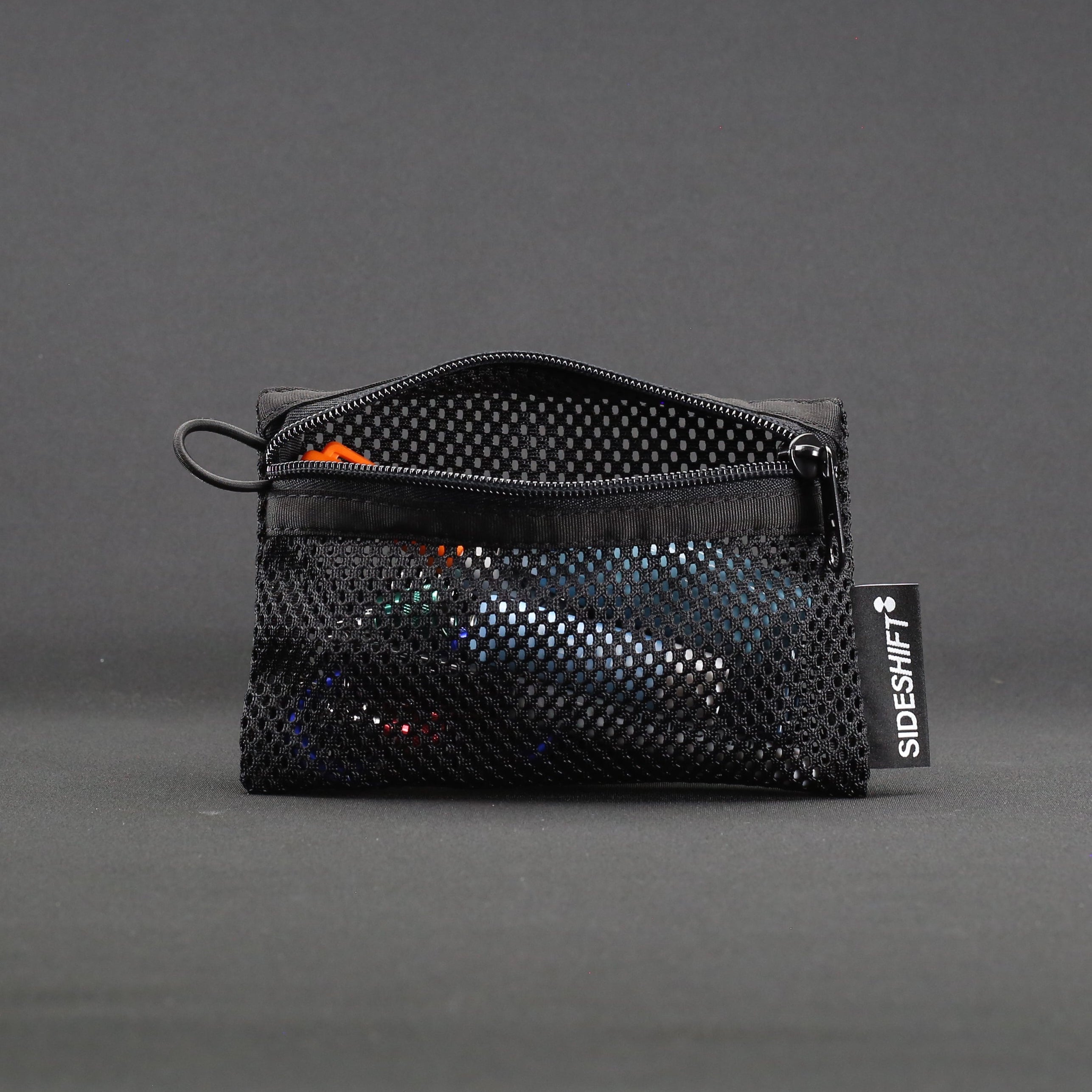 Mesh Zip Pouch in Jet Black