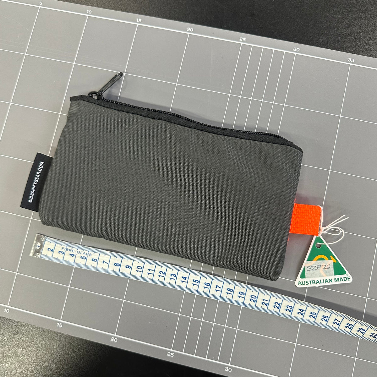 Top Zip Pouch SZP26 Dark Grey Orange