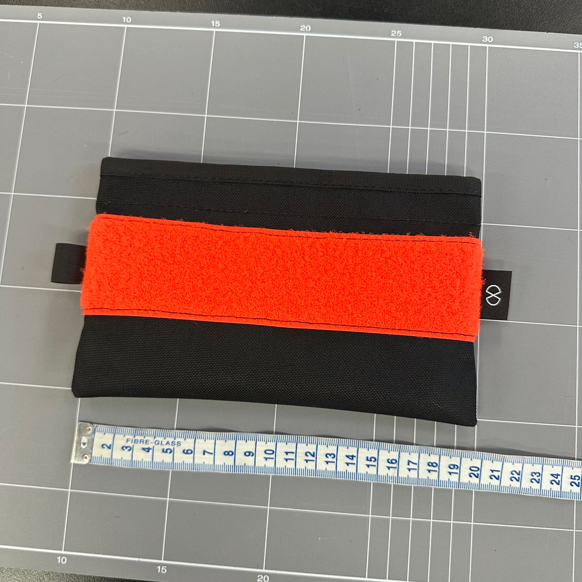 Flat Organiser Pouch Black w/ Orange Loop