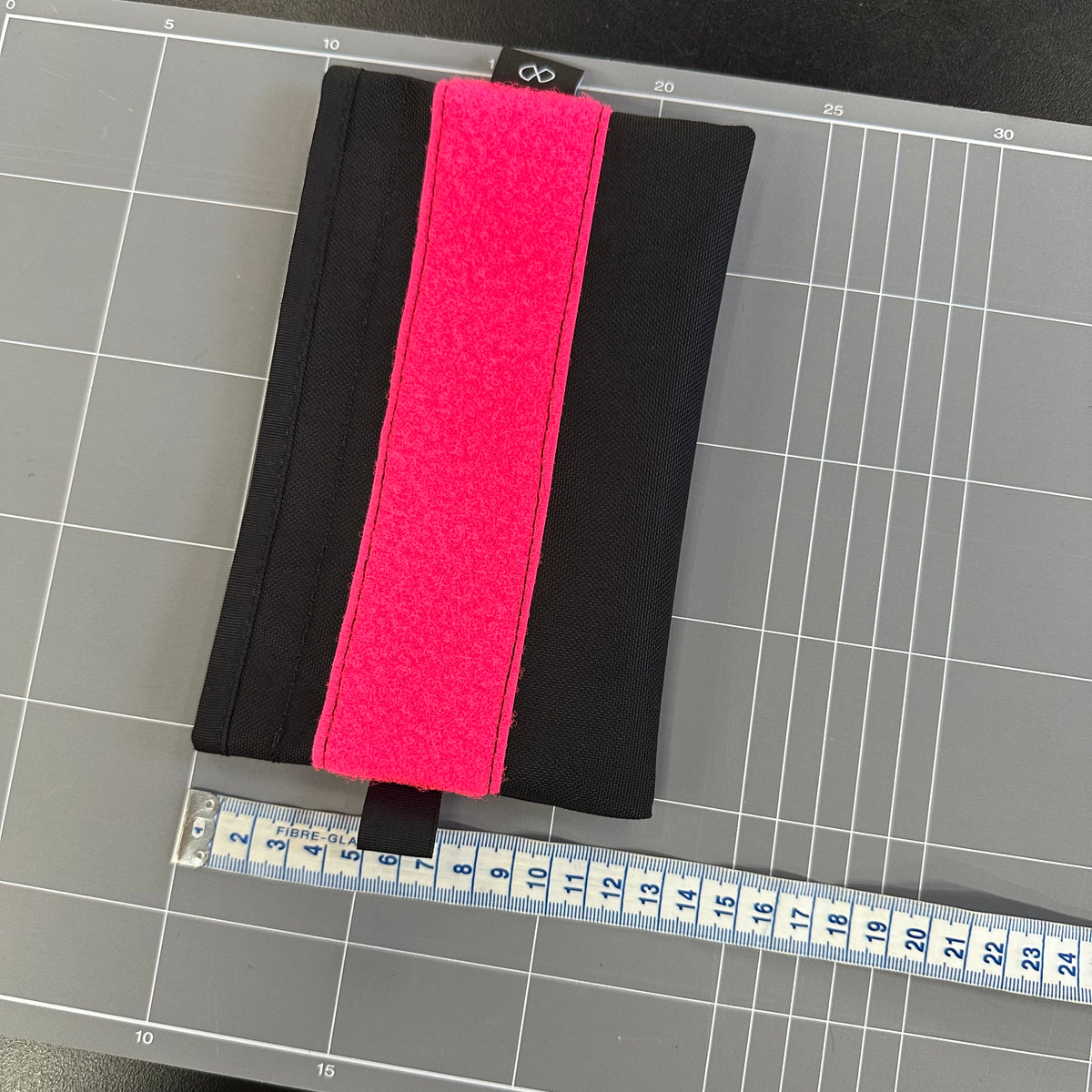 Flat Organiser Pouch Black w/ Pink Loop