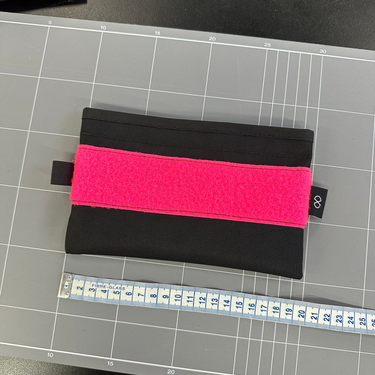 Flat Organiser Pouch Black w/ Pink Loop