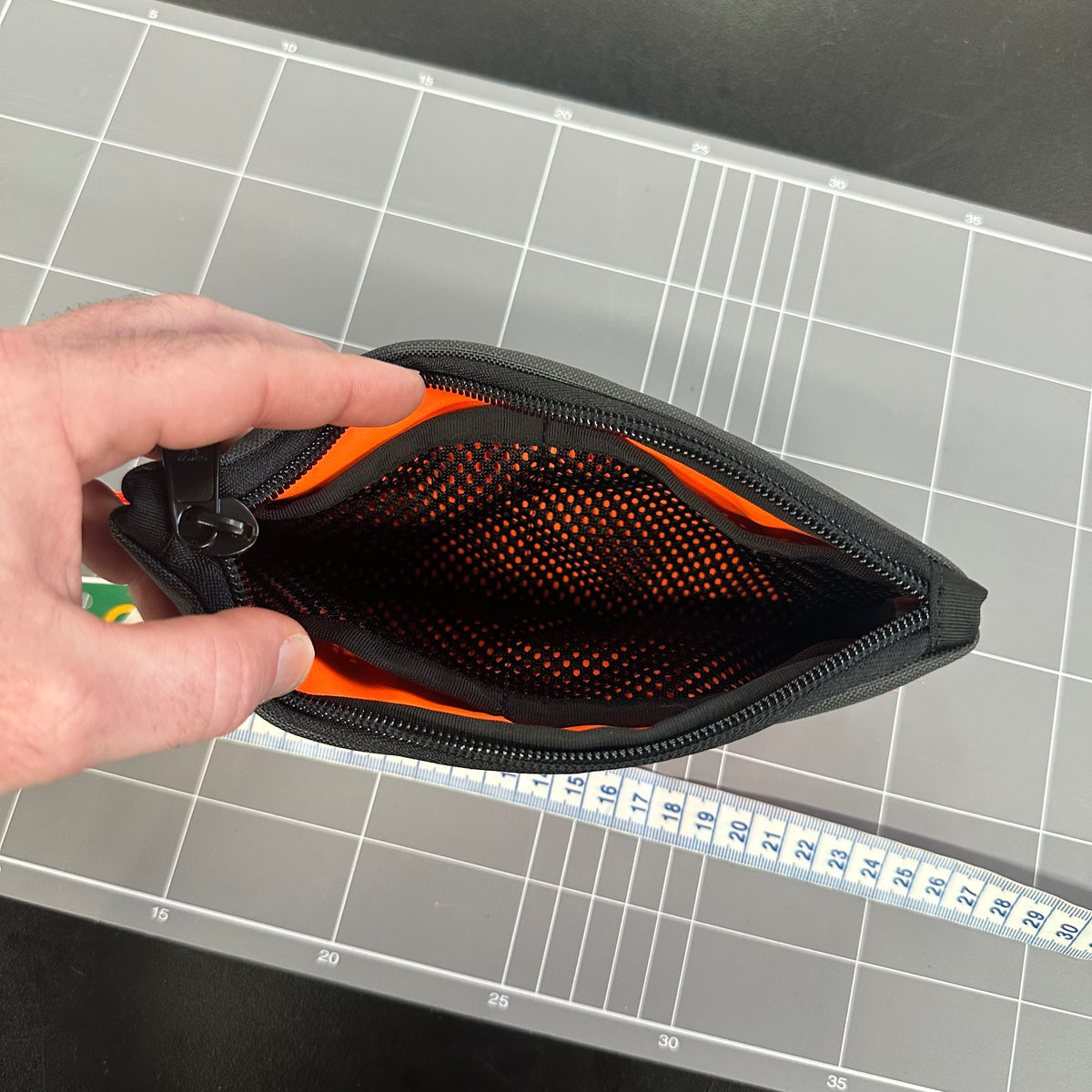 Top Zip Pouch SZP26 Dark Grey Orange