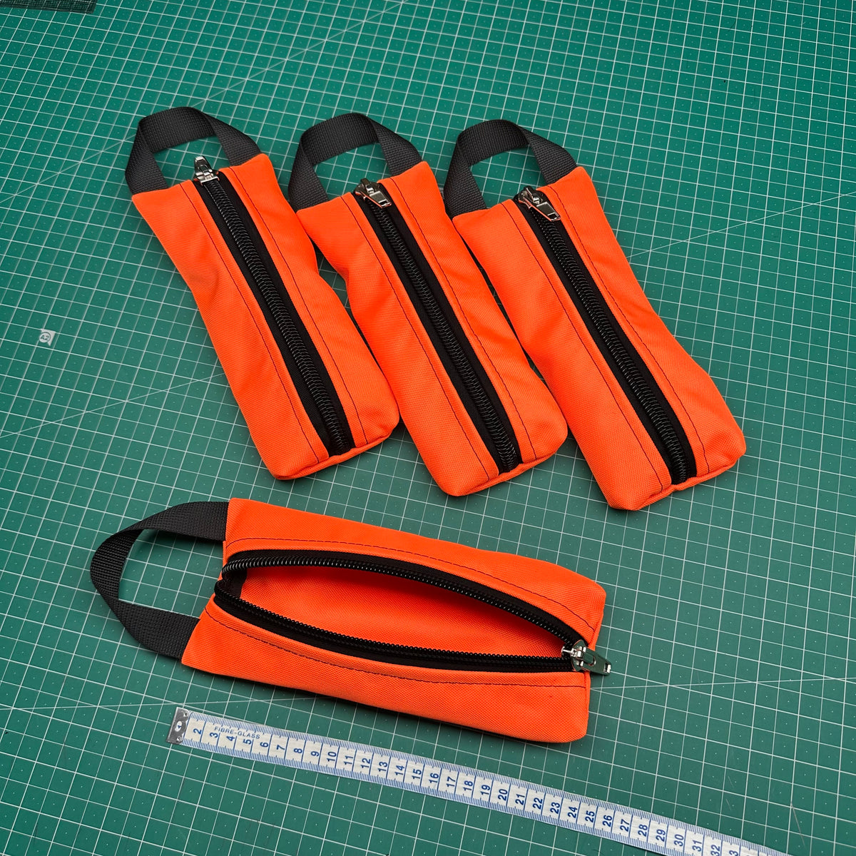 Grab Pouch - Medium Fluro Orange Locking Zip