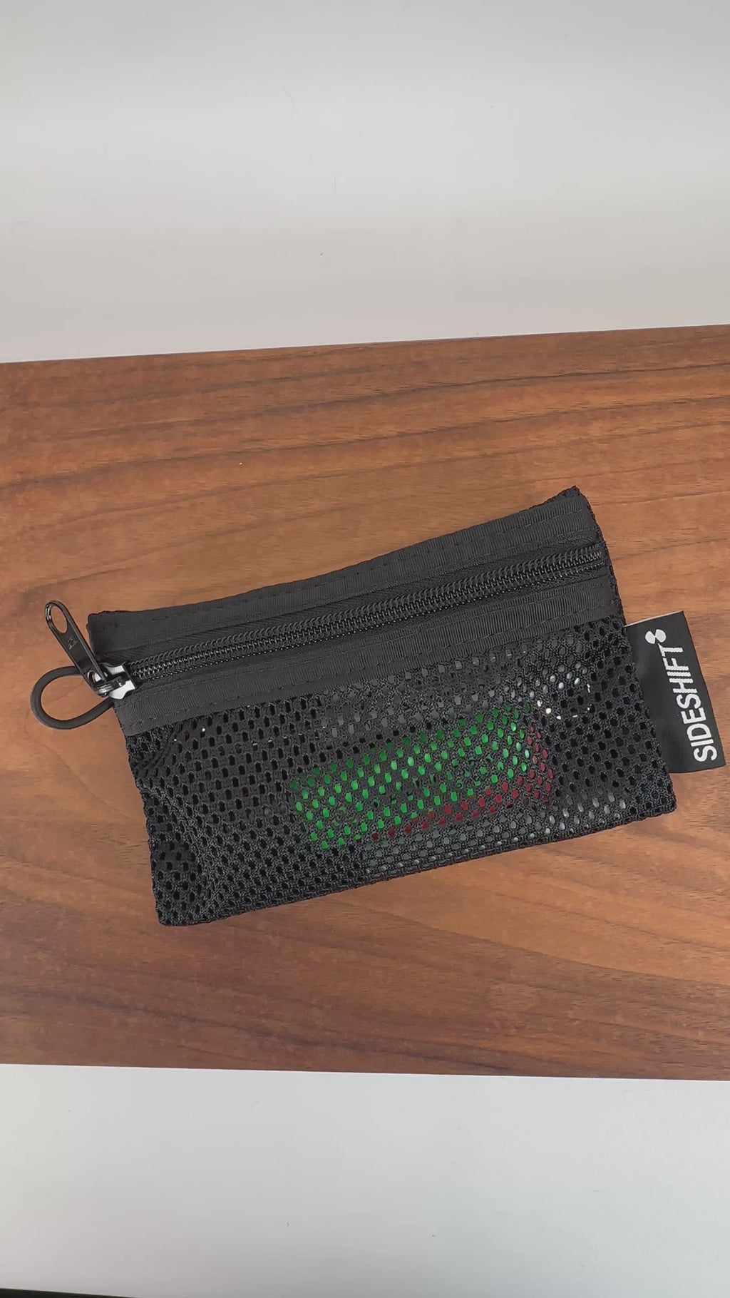 Mesh Zip Pouch in Jet Black